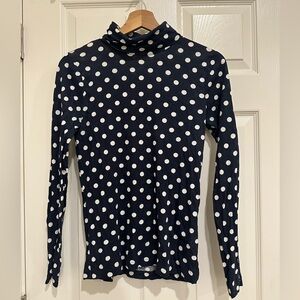 JCrew Long Sleeve Turtle Neck Polkadot Shirt